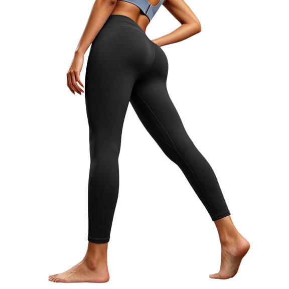 Rrxhxhs Leggings for Women Tummy Control Solid Color High Waist Soft Stretchy Workout Yoga Cropped Pants,L