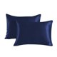 thumbnail image 1 of Nvzi 1 funda de almohada de seda sintética Comienza la noche de tus sueños con esta funda de almohada cómoda y transpirable de 20,08 x 29,92 pulgadas (azul oscuro), 1 of 5