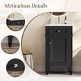 thumbnail image 3 of CQSXDA 18 Inch Bathroom Vanity Set with White Ceramic Sink and Adjustable Shelf, Freestanding in French Style, 3 of 10