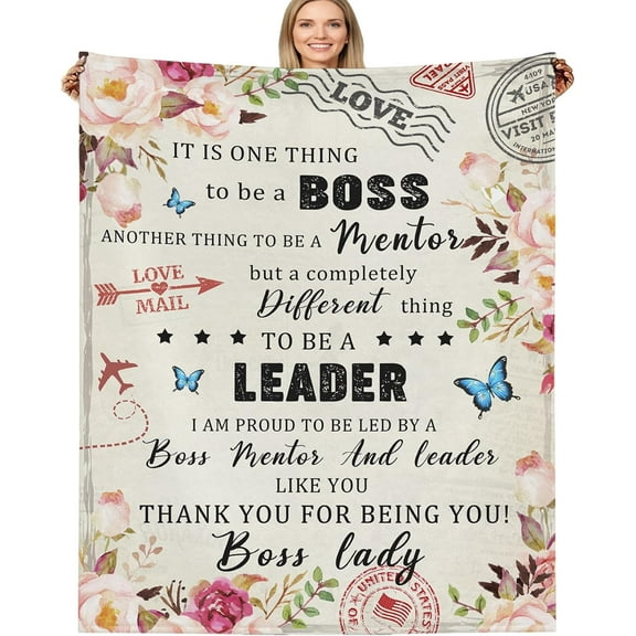 Bosses Day Gifts for Women, Boss Lady Gifts for Women Blanket 50" x 60", Best Boss Gifts for Women, Boss Chaos Coordinator Birthday Appreciation Retirement Gifts for Women