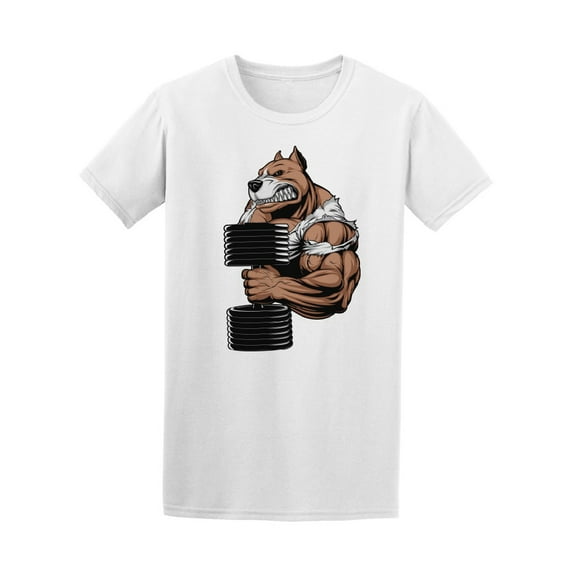 Ferocious Pitbull Working Out T-Shirt Men -Image by Shutterstock, Male 3X-Large