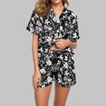thumbnail image 2 of Conjunto de Verano para las Mujeres, Estampado Cuello de Manga Corta Y Pantalones Cortos, Moda Casual de Dos Piezas, 2 of 9