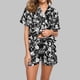 thumbnail image 2 of Conjunto de Verano para las Mujeres, Estampado Cuello de Manga Corta Y Pantalones Cortos, Moda Casual de Dos Piezas, 2 of 9
