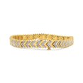 thumbnail image 2 of 14K Yellow Gold Plated .925 Sterling Silver 1/6 Cttw Diamond Chevron Wave 7.25" Link Bracelet (I-J Color, I3 Clarity), 2 of 6