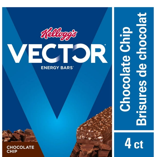 Barres énergétiques Kellogg's Vector, Brisures de chocolat, 220g, 4 barres