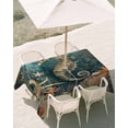 thumbnail image 3 of 52x70 Inch Outdoor Tablecloth with Umbrella Hole Zipper Rectangle Ocean Seahorse Green Rectangular Tablecloths Outside Waterproof Coastal Vintage Starfish Coral Patio Table Cover for Picnic Party, 3 of 8