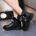 thumbnail image 2 of FhsagQ Boots Girls Boots Size 11 Little Kid Children Shoes Thick Heel Short Boots Warm Leather Boots Baby Bow Cute Shoes Warm Boots Girls Boots Size 10C Girls Boots Size 4 Heels Black 36, 2 of 8