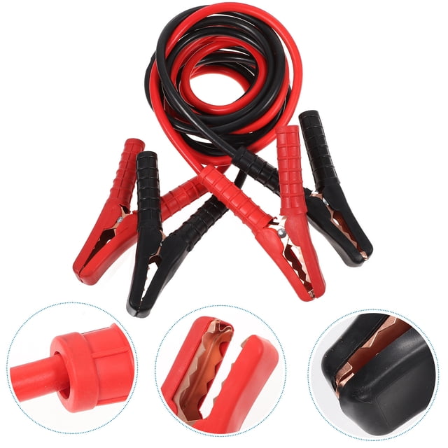 OULII 1Set Jumper Cable Car Emergency Copper Aluminum for Mid-size Car Battery Connection Clamp Shape
