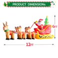 thumbnail image 4 of Trineo inflable navideño de 12 pies, Papá Noel negro en trineo con cinco renos, decoración de patio gigante, luces LED incorporadas para exteriores, fiesta, césped, vacaciones, decoración de invierno, 4 of 5