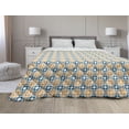 thumbnail image 1 of Moroccan Down Alternative Comforter, Geometric Design with Old Rich Royal Elements and Moroccan Star Dark, Microfiber Quilt for All Season, 5 Sizes, Black Cream Blue, by Ambesonne, 1 of 3