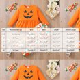 thumbnail image 4 of Cdudpw Cute Toddler Baby Girls Halloween Clothes Set Long Sleeve T-Shirt and Pants Kids 2pcs Outfits(Y209-Orange), 4 of 9