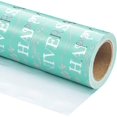 thumbnail image 2 of Happy Anniversary Wrapping Paper Roll - Mini Roll - 17 Inch x 16.5 Feet - Mint and Silver Foil Happy Anniversary Lettering Design Perfect for Celebration, Party, 2 of 14