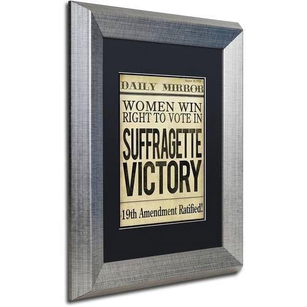 Trademark Fine Art "Women?s Right to Vote" Canvas Art by Color Bakery Black Matte, Silver Frame