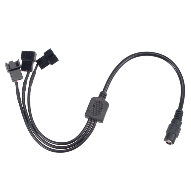 Unique Bargains Fan Power Supply Cable DC 5.5mmx2.1mm to 3 Port 3 Pin or 4 Pin Output 13.8 Inch