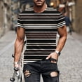 thumbnail image 4 of Lmnyox Men's Short Sleeve T Shirt Casual Striped Print Crew Neck Tee Big and Tall Summer Beach Shirts Tops, 4 of 5