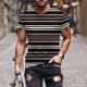 thumbnail image 1 of Tops para hombre, blusas y camisas de manga corta con cuello redondo para hombre, blusas de manga corta con cuello redondo y estampado de rayas para hombre, blusa para hombre, 1 of 5