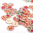 thumbnail image 3 of 100 botones redondos de madera de colores surtidos para coser y manualidades (15 mm) UNA, 3 of 9