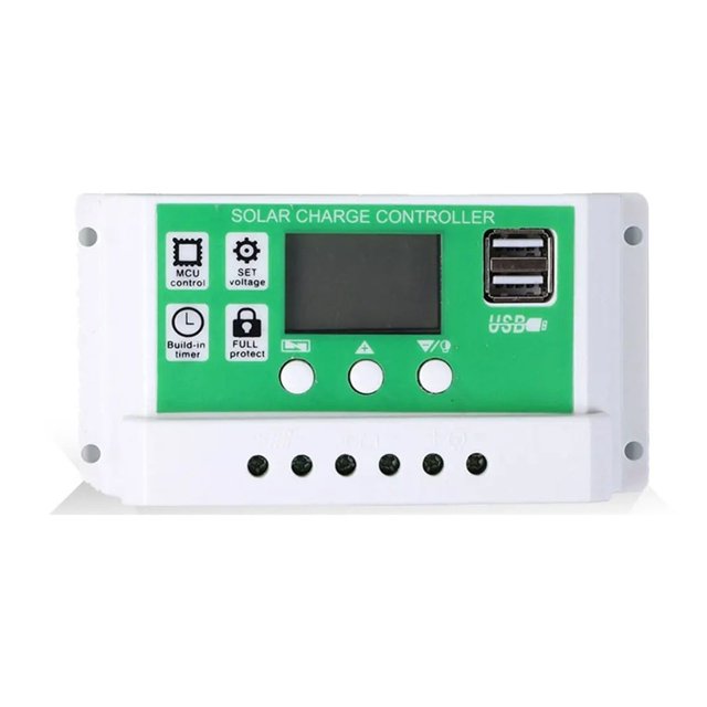 Contrôleur Solaire 10A-100A Régulateur de Pile Adaptatif 12V/24V Charge et Décharge Lampe de Rue Photovoltaïque Système de Contrôle 2USB, Sûr à Utiliser