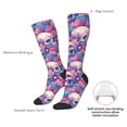 thumbnail image 5 of Bingfone Compression Socks for Women and Men Long Socks for Running Athletic Cycling Nurse-white Skull blue flower, 5 of 8