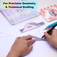 thumbnail image 6 of Uxcell Geometry Set, 8 Inch Aluminum Ruler & 2 Triangles, Metal Protractor Ruler Math Drafting Measuring Tool, Gradient Blue, 6 of 7