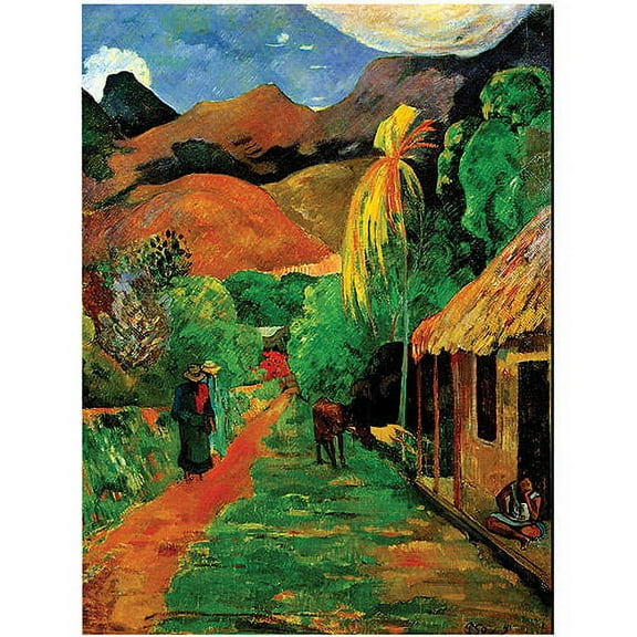 Trademark Art "Rue de Tahiti" Canvas Art by Paul Gaughin, 14x19