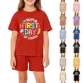 thumbnail image 4 of Grblisyd First Day of School Boys Girls Outfits Size 10-12 Cute Letter Print Top & Elastic Waist Shorts Clothing Set, 4 of 4