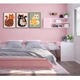 thumbnail image 3 of 3Pcs Boho Cats Canvas Wall Art Mid Century Modern Orange Cats Prints Vintage Retro Black Animail Paintings Cute Plant Animail Posters Pictures for Living Room Bedroom Bathroom Wall Decor d, 3 of 7