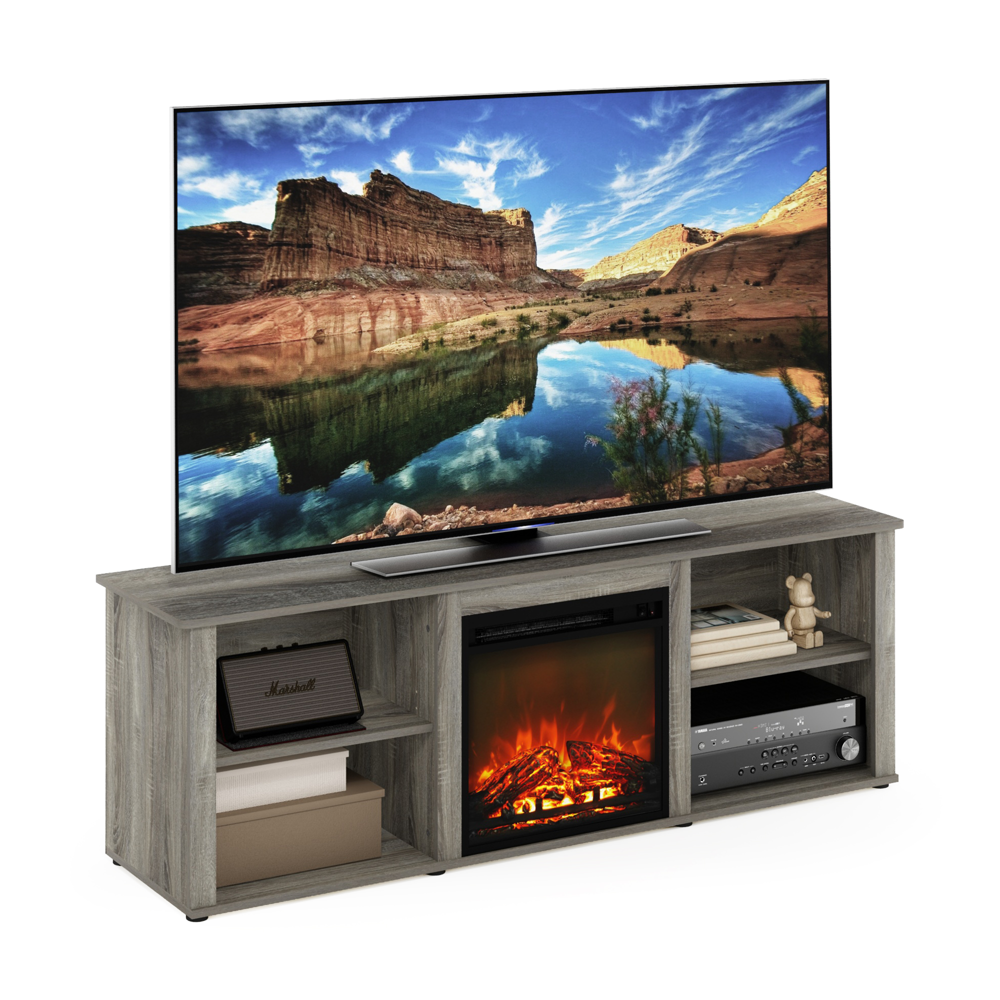 Furinno Montale 70" TV Stand with Electric Fireplace photo 2
