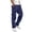Navy, variant on Zynoxe Cargo Pants for Men with Multi Pocket Comfy Elastic Waist Drawstring Trousers Fashionable Solid Color Hiking Pants Versatile Outdoor Tapered Jogger Pants