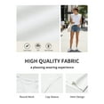 thumbnail image 4 of Fancyglim Women Cap Sleeve Tank Tops Loose Fit Crew Neck Summer Basic Tee Shirts White Medium, 4 of 7