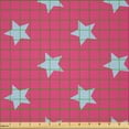 thumbnail image 2 of Ambesonne Blue and Pink Fabric by the Yard Microfiber, Vintage Stars, 10 Yards, Pink and Pale Blue, 2 of 4