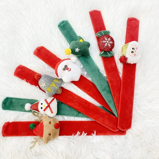 Christmas Clap Circle Foldable Cartoon Decor Adjustable Hand Clap Ring Ornaments Toy for Kids Style B One Size