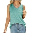 thumbnail image 2 of lmcalzta Summer Tank Tops for Women Sleeveless V Neck Solid Undershirts Stretchy Loose Fitting Going out Tops for Women, 2 of 8