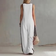 thumbnail image 3 of Wide Leg Jumpsuits For Women Zippered Round Neck Sleeveless Casual Jumpsuit Loose Trendy Wide Leg Baggy Overalls Summer Outfits with Pockets, 3 of 6