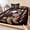 Charcoal, Tan, Scarlet, variant on King Size Fitted Sheet Set - Memorial Day 3 Piece Bedding Sets 16" Deep Pocket Fitted Sheet with 2 Pillowcases, Patriotic America Flag German Shepherd Dogs Brushed Microfiber Hotel Luxury Bed Sheets