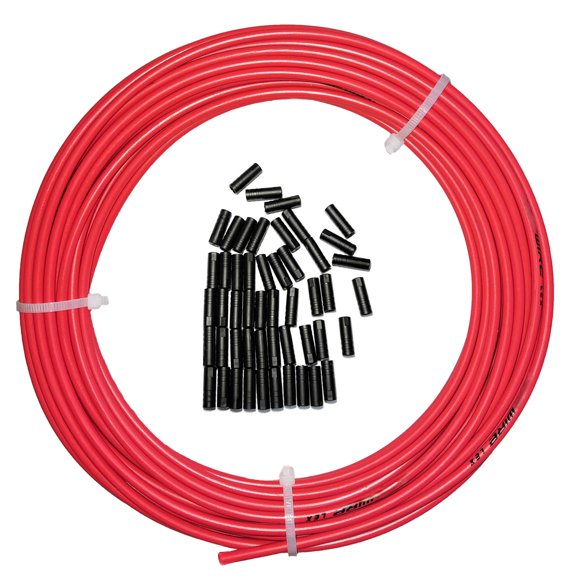 Farbetter Boîtier de Câble de Dérailleur/shift Doublé, 4mm x 50 Pieds, Incluant 50 Embouts de Câble Kit, Ensemble de Confiance pour Vélo de Montagne/route SRAM/Shimano (Rouge)