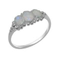 thumbnail image 1 of LBG British Made 925 Sterling SilverWomens Ring Natural Opal Anniversary Ring - 33 size options - Size 7.5, 1 of 6