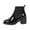 Black, variant on Slip On Chelsea Boots for Women, Orthopedic Glossy Croc Print Ankle Booties, Block Heel Business Daily Walking Booties White