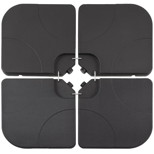 Base para sombrilla de patio VECELO, 4 piezas, resistente, negra