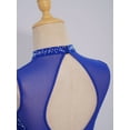 thumbnail image 5 of Raenseen Kids Girls Lyrical Dance Dress High Low Mesh Tutu Sparkly Gymnastics Leotard Figure Skating Dress Blue 14, 5 of 7