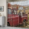 thumbnail image 5 of Farm Donkey Animal Shower Curtain, Vintage Red Truck Daisy Brown Tree House Waterproof Shower Curtain Set with 12 Hooks Lightweight Bath Curtains Fabric Bathroom Decor 60x72 Inches, 5 of 9
