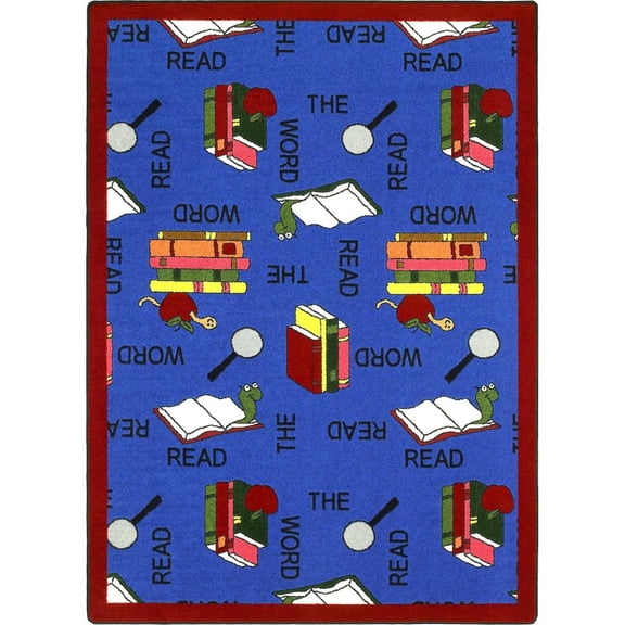 Joy Carpets Kid Essentials Read the Word 5'4" x 7'8" Area Rug in Color Multi
