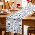 thumbnail image 5 of Blue Tropical Plant Table Runner 72 Inches, Summer Palm Trees Coastal Starfish Bed Runner Dresser Scarves Tabletop for Indoor Outdoor Parties/Ceremony/Banquet, 16" x 72", 5 of 9