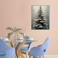thumbnail image 3 of NIJIANKEHAN  Vintage Christmas Canvas Wall Art Pine Tree Botanical Wall Art Prints Poster Winter Scene Forest Landscape Snow Painting Pictures Farmhouse Aesthetics Decor 12x16in Unframed 12x16in, 3 of 8