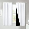 thumbnail image 5 of NICETOWN Blackout Curtains for Living Room, 100% Blackout Double Layers Curtains Thermal Insulated Energy Efficient Curtains Rod Pocket & Back Tab Noise Reducing Drapes, White, 52"x63", 2 Panels, 5 of 8