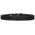 thumbnail image 4 of Snap On 1 3/4" Three Row Punk Rock Star Distressed Black Studded Leather Belt, 4 of 5