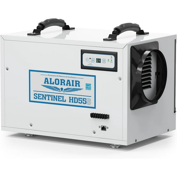 ALORAIR Basement/Crawl Space Dehumidifiers Removal 120 PPD (Saturation), 55 Pint Commercial Dehumidifier, Auto Defrosting, cETL, Optional Remote Monitoring