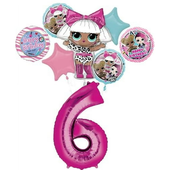 LOL Surprise 6th Birthday Party Supplies Balloon Bouquet Decorations