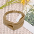 thumbnail image 4 of Unique Bargains Button Stripe Elastic Headwrap 1 Pc Khaki, 4 of 6