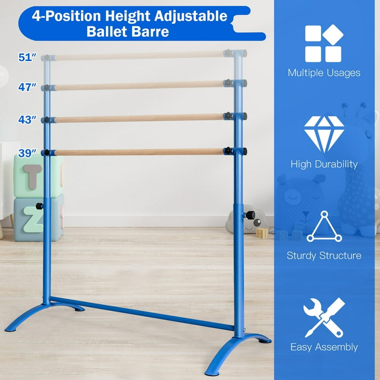 Height-adjustable portable ballet barre Isa